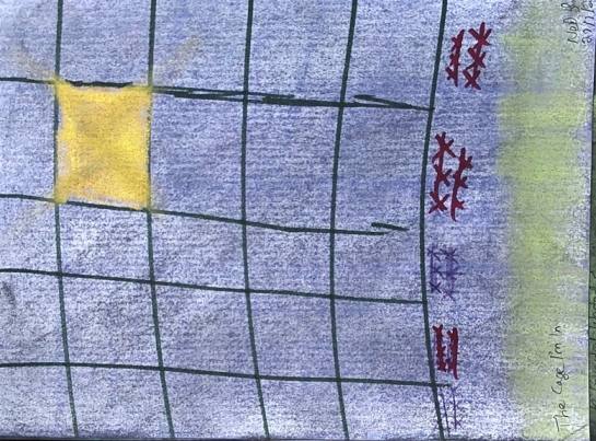 Abstract painting: The Cage I'm In